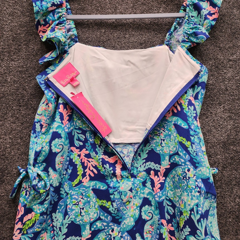 NWT Lilly Pulitzer Zoya Ruffle Sea Turtle Print Skort Romper Resort Size 8 - Picture 10 of 11
